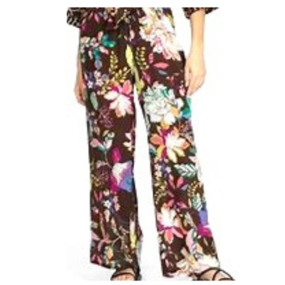 Johnny Was 100% Silk Comfort Pants Size-XL Multicolor Floral